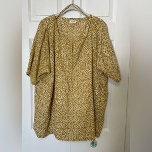 Cost Plus World Market Yellow Patterned Blouse